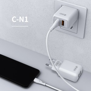 Fast Charging USB Type C Celebrat C-N1 Mobile Phone Wall Charger 