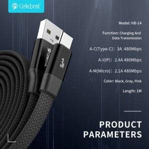 Celebrat HB-14(A-L) Retractable Fast Charge Charging Cable